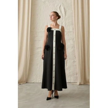 iyah Güllü Askılı Elbise