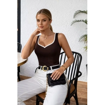 Kadın Askılı Kalp V Yakalı Dalgıç Bluz