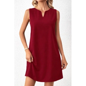 Kadın Askılı V Yakalı Mini Ithal Krep Elbise