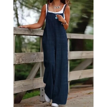 Kadın Askılı Yandan Fermuarlı Geniş Paçalı Valencia Tulum