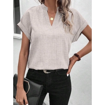 Kadın Kısa Kollu Hakim Yaka Sofya Bluz