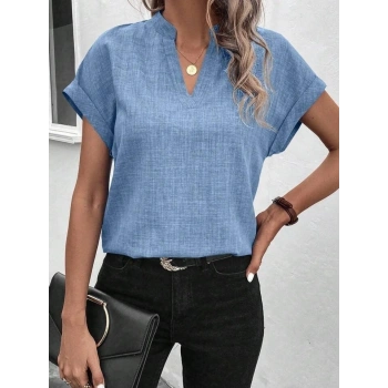 Kadın Kısa Kollu Hakim Yaka Sofya Bluz