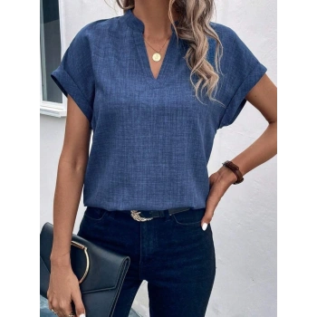 Kadın Kısa Kollu Hakim Yaka Sofya Bluz