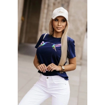 Kadın Kuş Desenli Süprem Tshirt