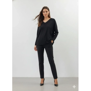 Kadın Uzun Kollu V Yaka Bluz