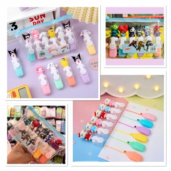 Kuromi, Hello Kitty Ve Süper Kahramanlı Fosforlu 6 lı Kalem Seti