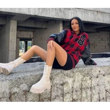 Pötikare Desen Nakışlı Kolej Ceket  Kırmızı