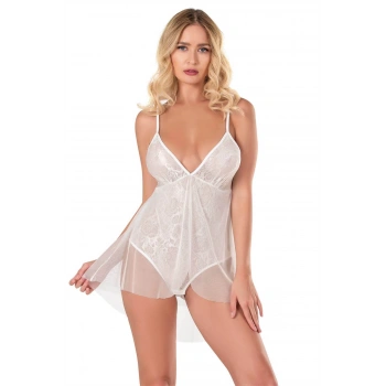 Secretsita Ekru Jakarlı Bodysuit Gecelik