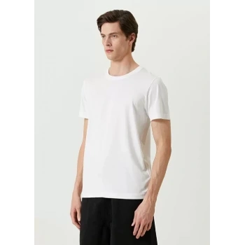 Unisex Basic Bisiklet Yaka Regular Thirt  Beyaz