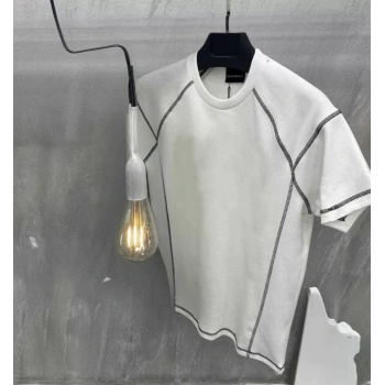 Unisex Karoyaka Dikişli Oversize Thirt  Beyaz