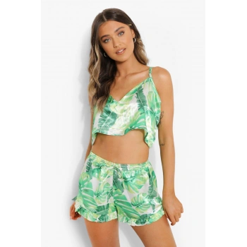 Secretsita Yeşil Fırfırlı Şortlu Pijama Takımı