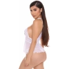 Secretsita Beyaz Özel Bölgesi Açık İp Detaylı Büstiyer Fantezi Takım