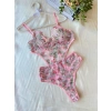 Secretsita Çiçek Dal Desenli Pembe Bodysuit