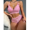 Secretsita Pembe Dantelli Fantezi Bralet Sütyen Takımı