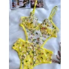 Secretsita Sarı Çiçek Desenli Bodysuit