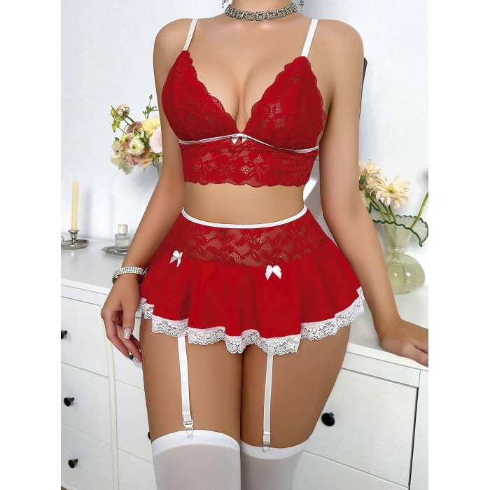 Secretsita Bustiyer ve Mini Etekli Fantezi Hemşire Kostümü