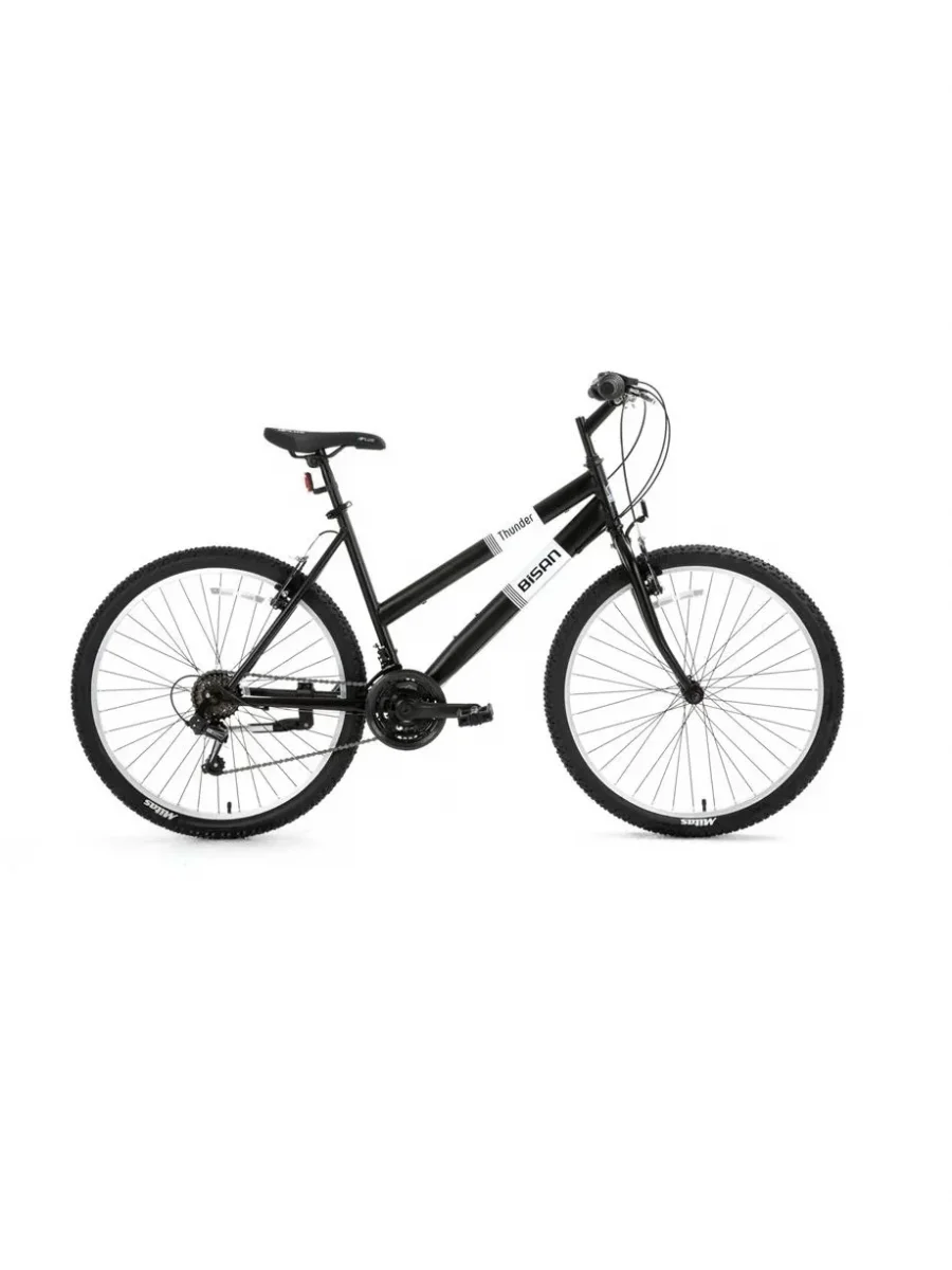 BİSAN THUNDER KADIN DAĞ BİSİKLETİ 47CM V 26 JANT 18 VİTES MAT SİYAH BEYAZ