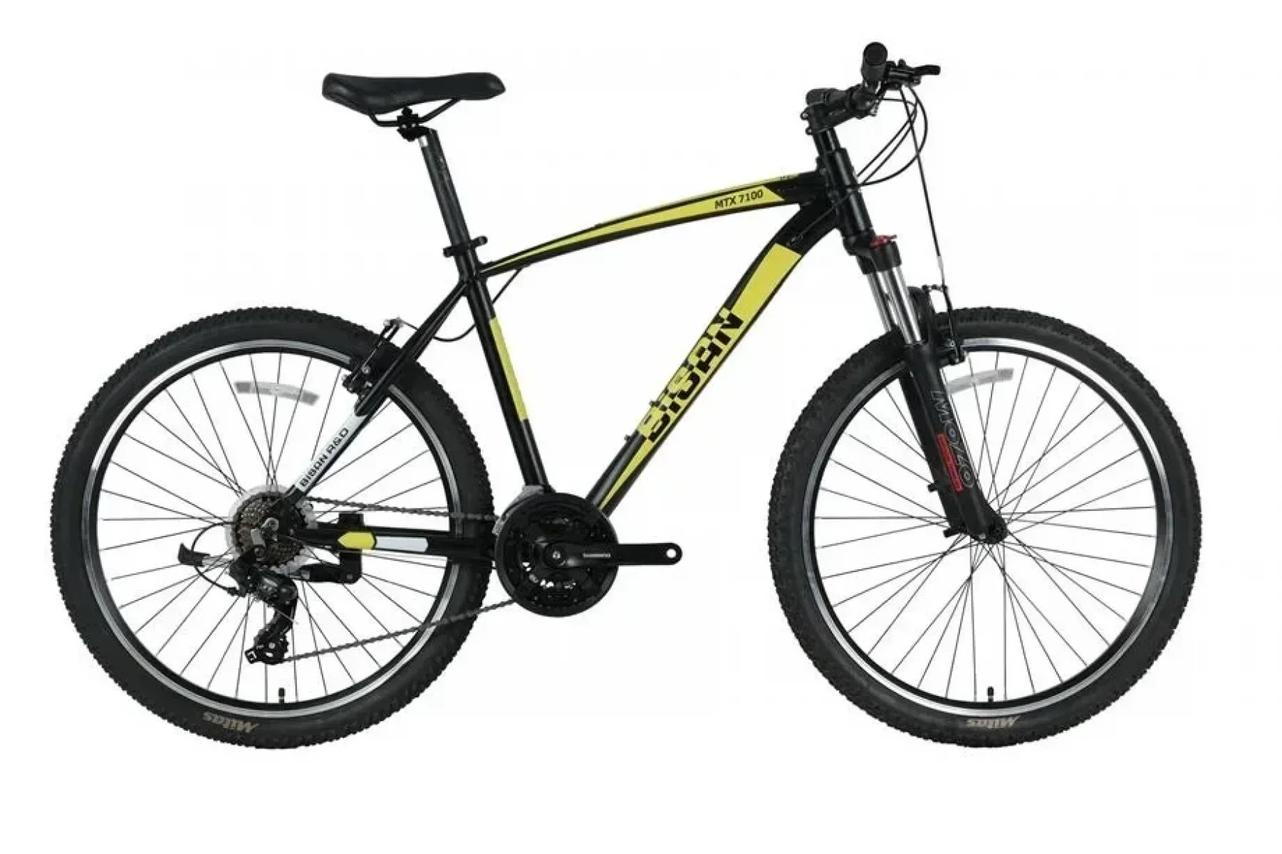 BİSAN MTX 7100 ERKEK DAĞ BİSİKLETİ 48CM V 27.5 JANT 21 VİTES MAT SİYAH SARI