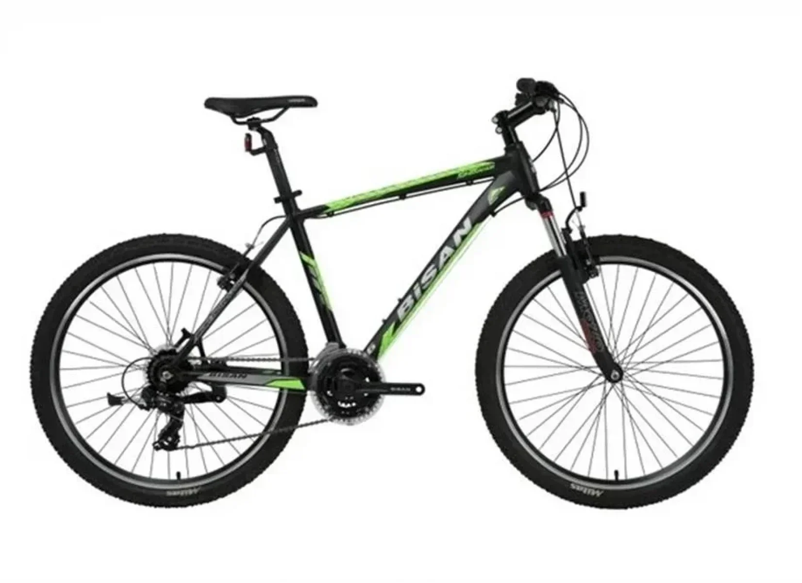 BİSAN MTX 7050 ERKEK DAĞ BİSİKLETİ 43CM V 26 JANT 21 VİTES MAT SİYAH YEŞİL