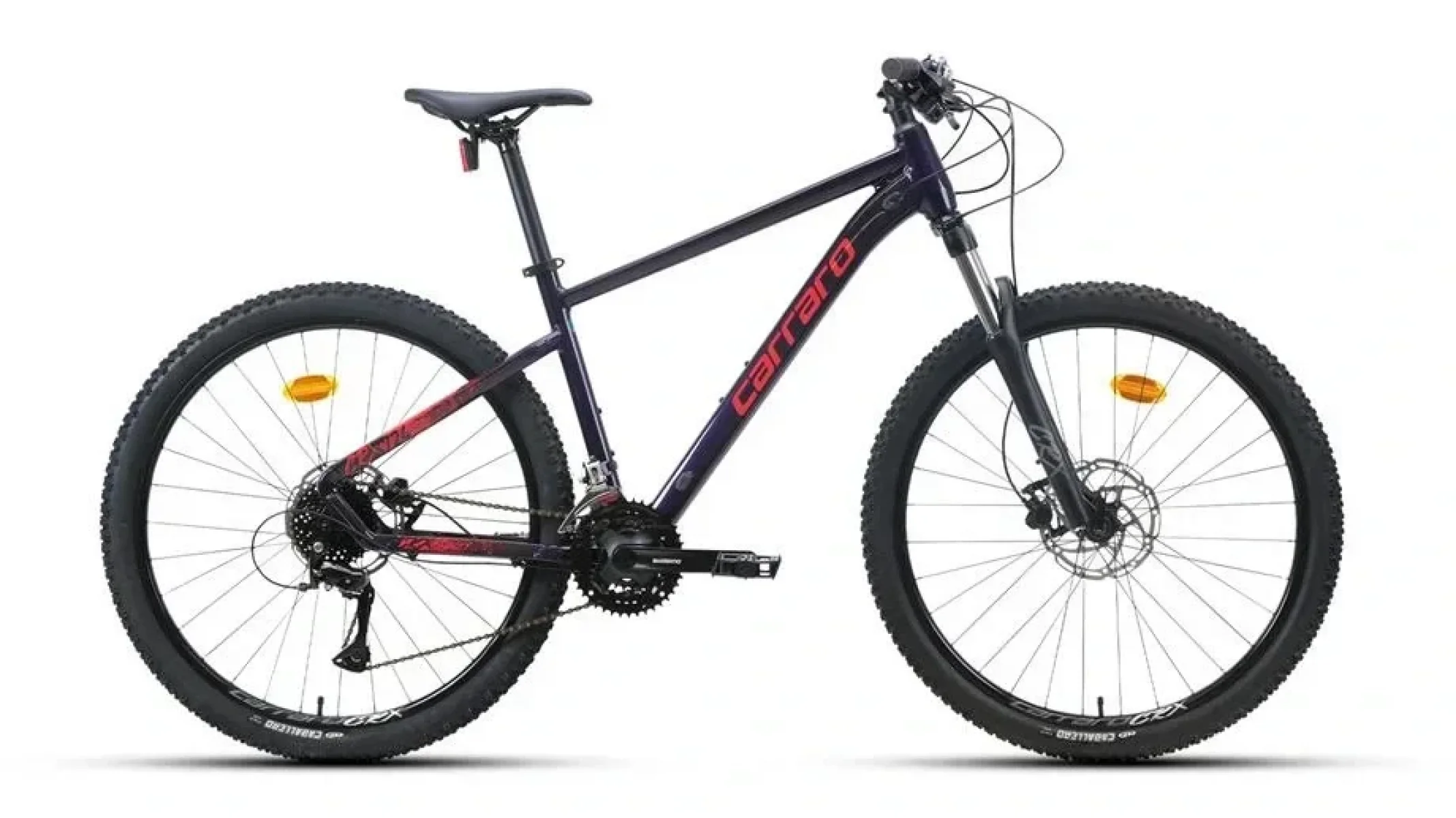 CARRARO CRX 724 ERKEK DAĞ BİSİKLETİ 400H HD 27.5 JANT 24 VİTES PARILTILI SİYAH KIRMIZI
