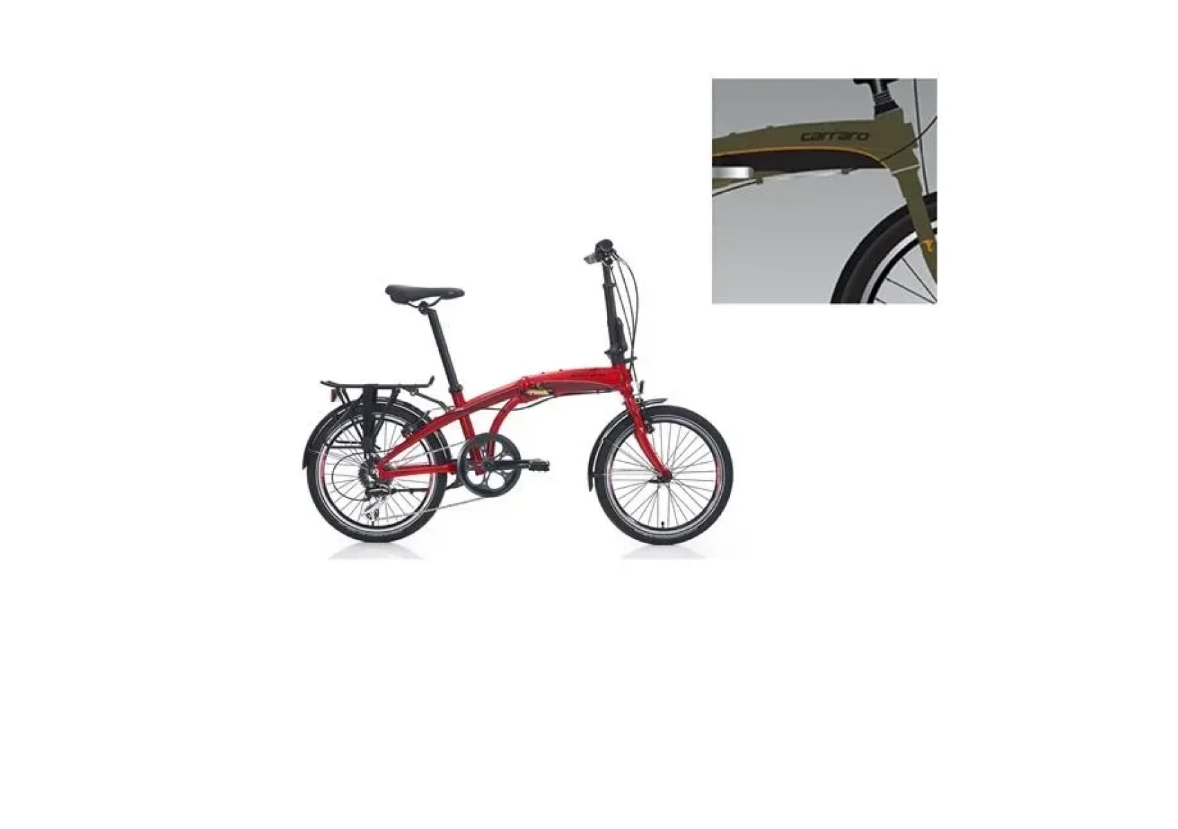 CARRARO FLEXI 108 V KATLANIR BİSİKLET 285H 20 JANT 8 VİTES MAT HAKİ SİYAH TURUNCU