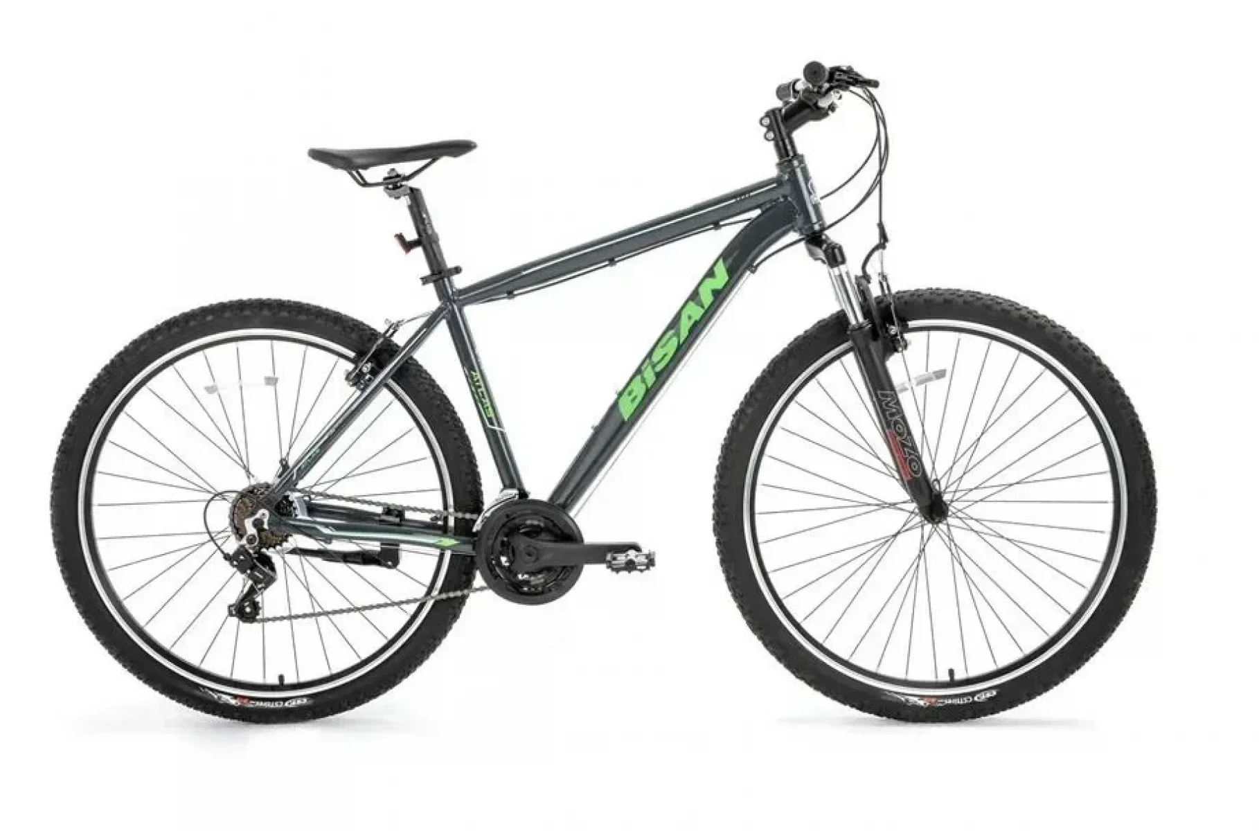 BİSAN ATLAS ERKEK DAĞ BİSİKLETİ 43CM V 26 JANT 21 VİTES PARLAK GRİ YEŞİL