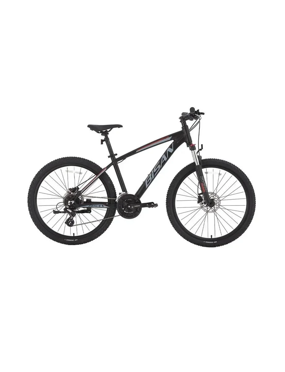 BİSAN MTX 7300 ERKEK DAĞ BİSİKLETİ 39.5 CM HD 26 JANT 24 VİTES MAT SİYAH GRİ