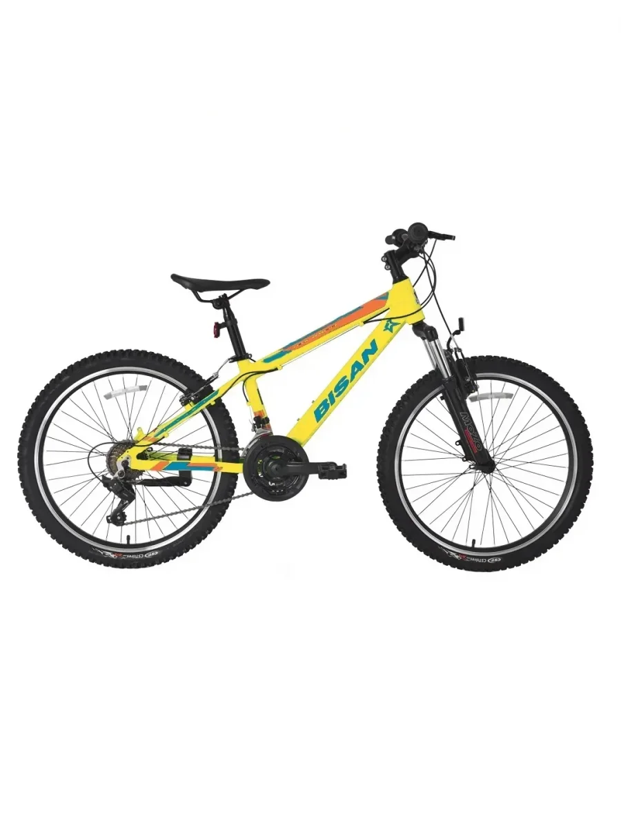 BİSAN KDX 2900-V ERKEK DAĞ BİSİKLETİ 30CM V 24 JANT 21 VİTES CAT SARI MAVİ TURUNCU