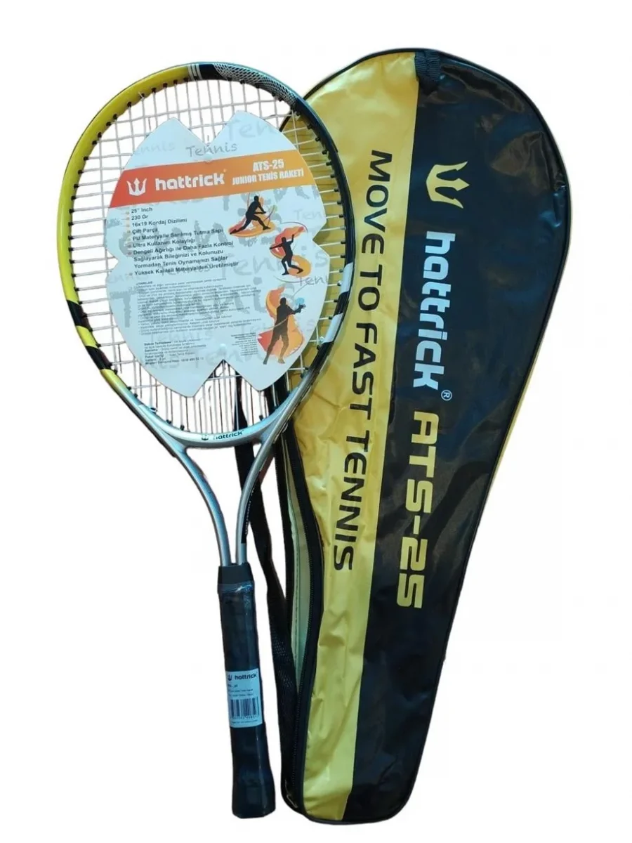 HATTRICK ATS25 JUNIOR TENİS RAKETİ 25 INCH 230GR SARI SİYAH