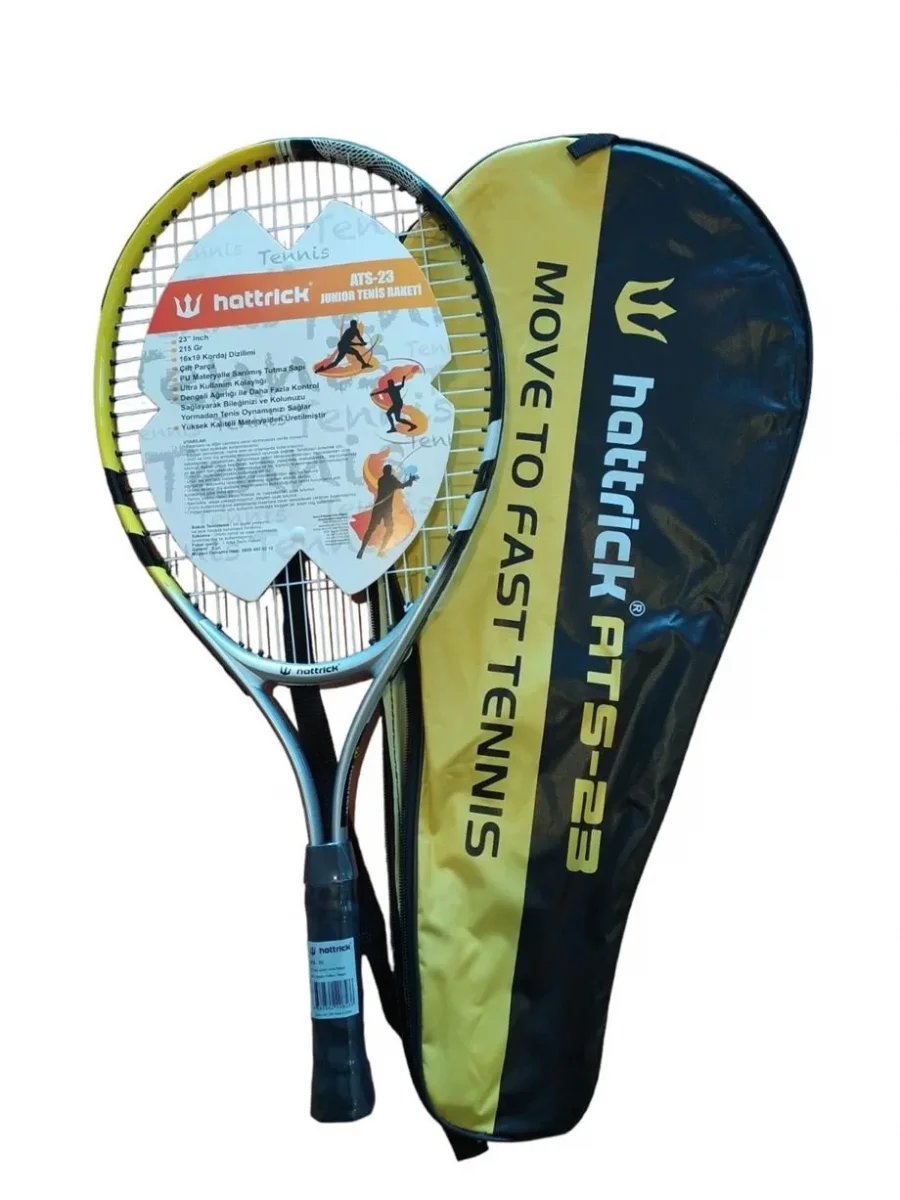 HATTRICK ATS23 JUNIOR TENİS RAKETİ 23 INCH 215GR SARI SİYAH