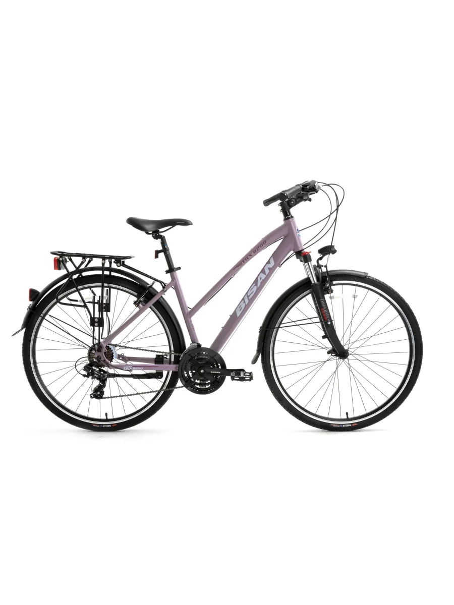 BİSAN TRX 8200 CITY KADIN ŞEHİR BİSİKLETİ 45CM V 28 JANT 21 VİTES MAT MOR BEYAZ MOR