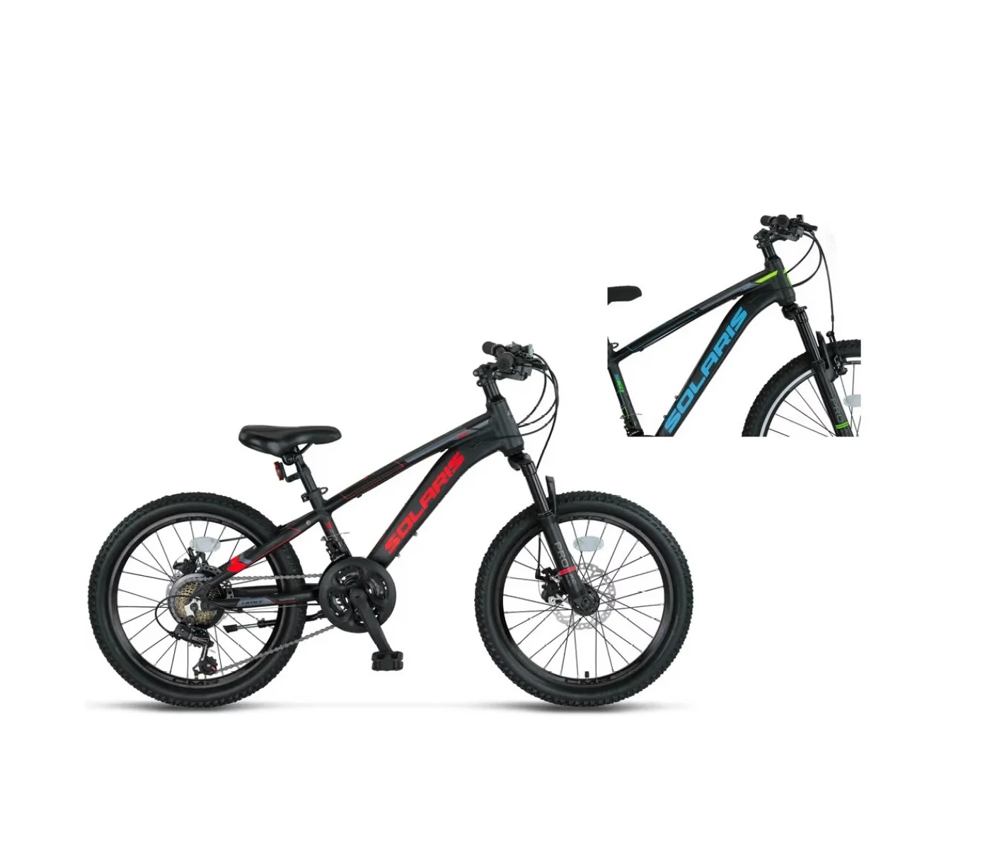 ÜMİT 2051 SOLARIS ERKEK ÇOCUK BİSİKLETİ 254H MD 20 JANT 21 VİTES BLACK BLUE
