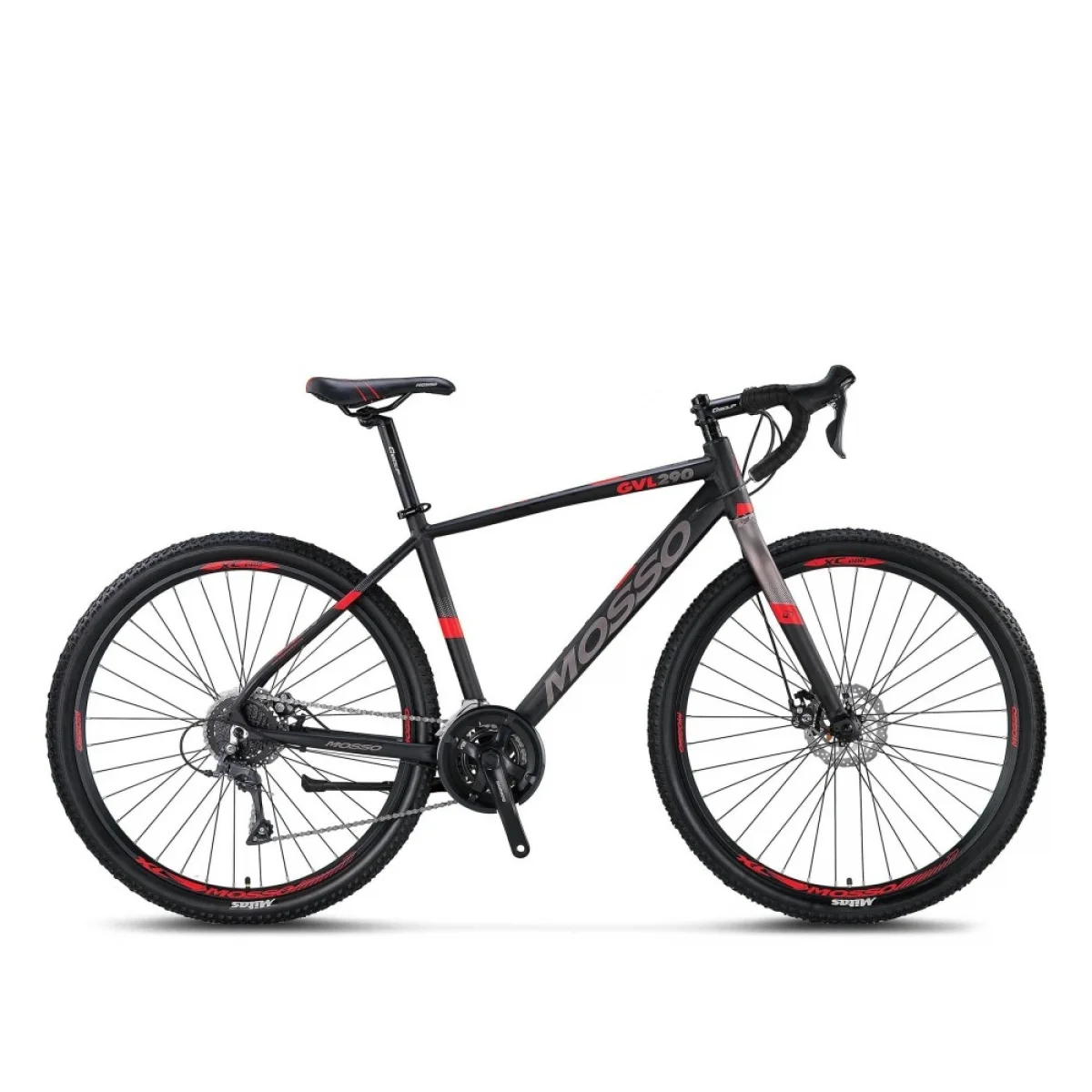 MOSSO GVL290 CLARIS ERKEK YARIŞ BİSİKLETİ 482H MD 29 JANT 16 VİTES SİYAH KIRMIZI