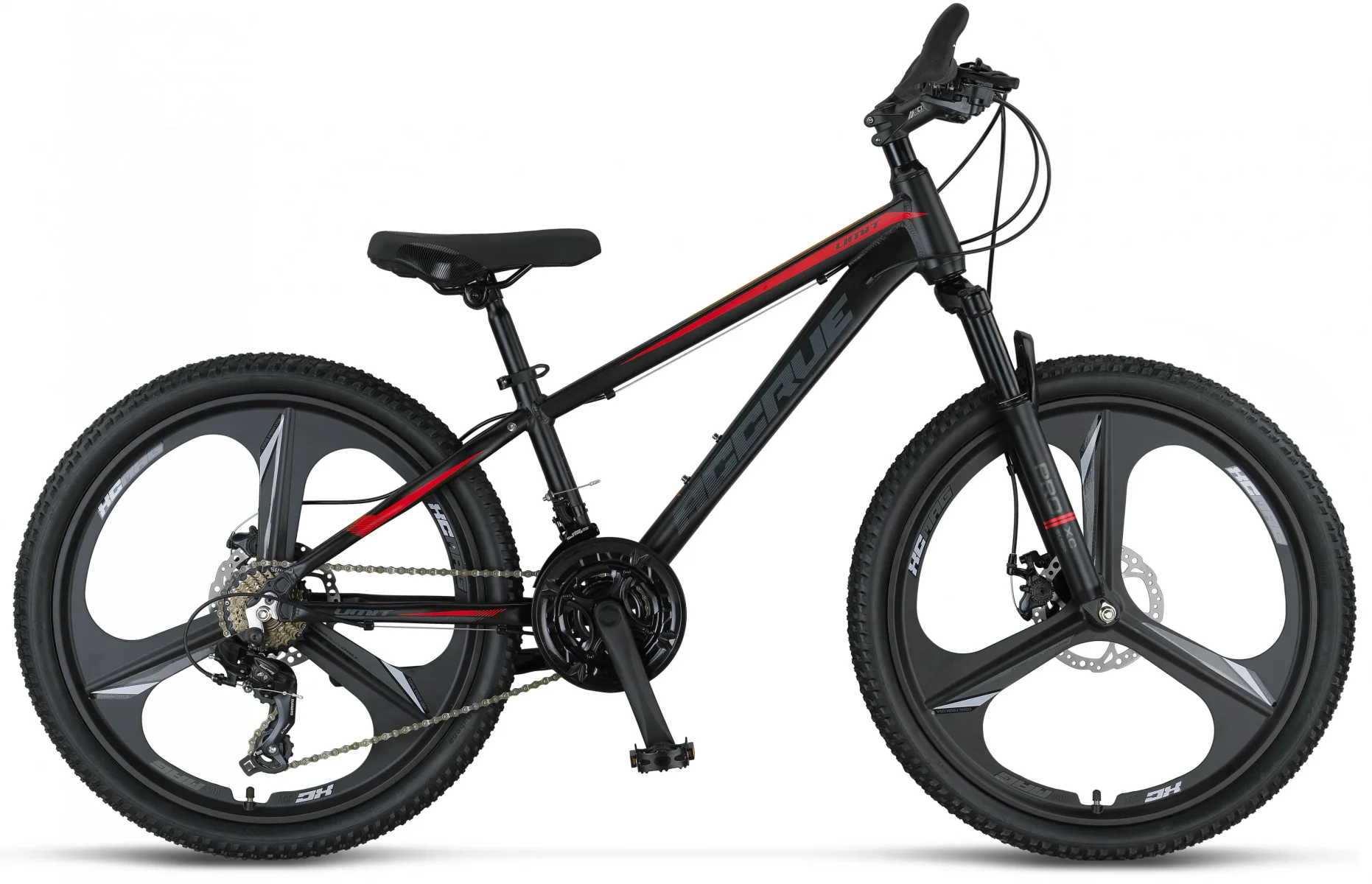 ÜMİT 2456 ACCRUE MD ERKEK DAĞ BİSİKLETİ 304H 24 JANT 21 VİTES BLACK RED