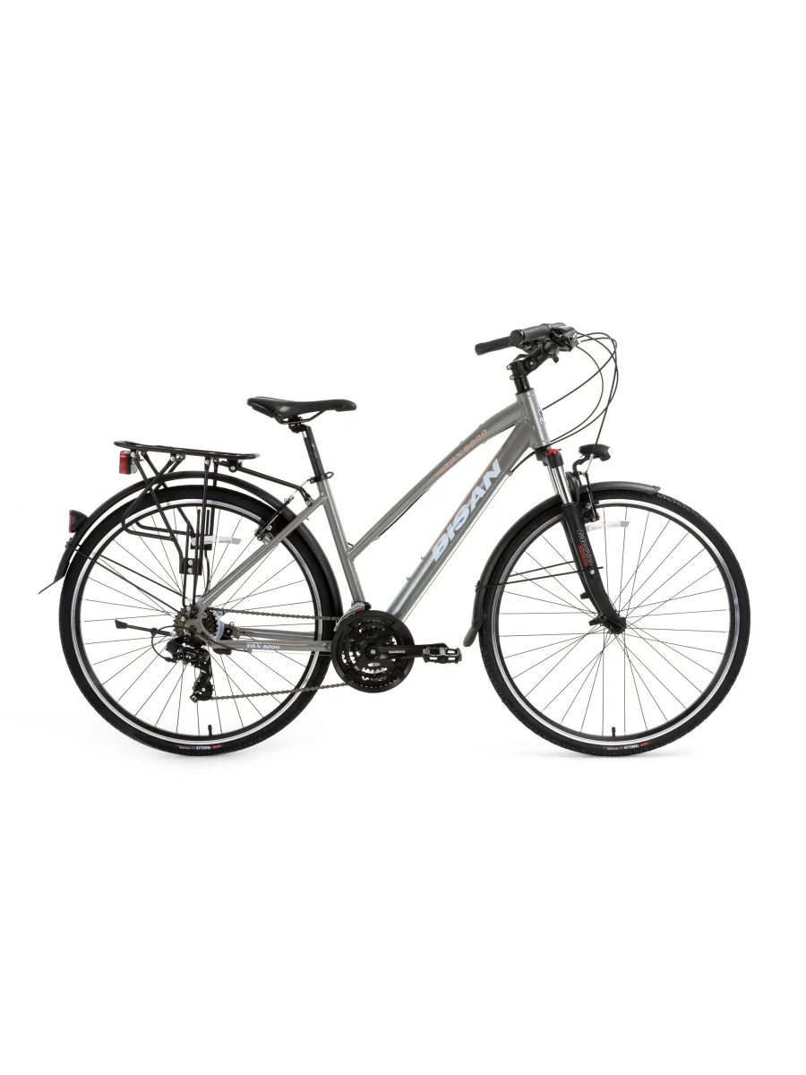 BİSAN TRX 8200 CITY KADIN ŞEHİR BİSİKLETİ 45CM V 28 JANT 21 VİTES AÇIK METALİK GRİ PEMBE BEYAZ