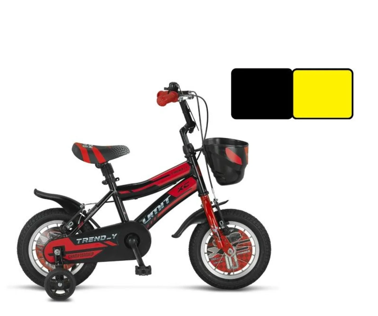 ÜMİT 1202 TREND-Y-BMX-SEPET-V-ERKEK ÇOCUK BİSİKLETİ 12 JANT SİYAH SARI
