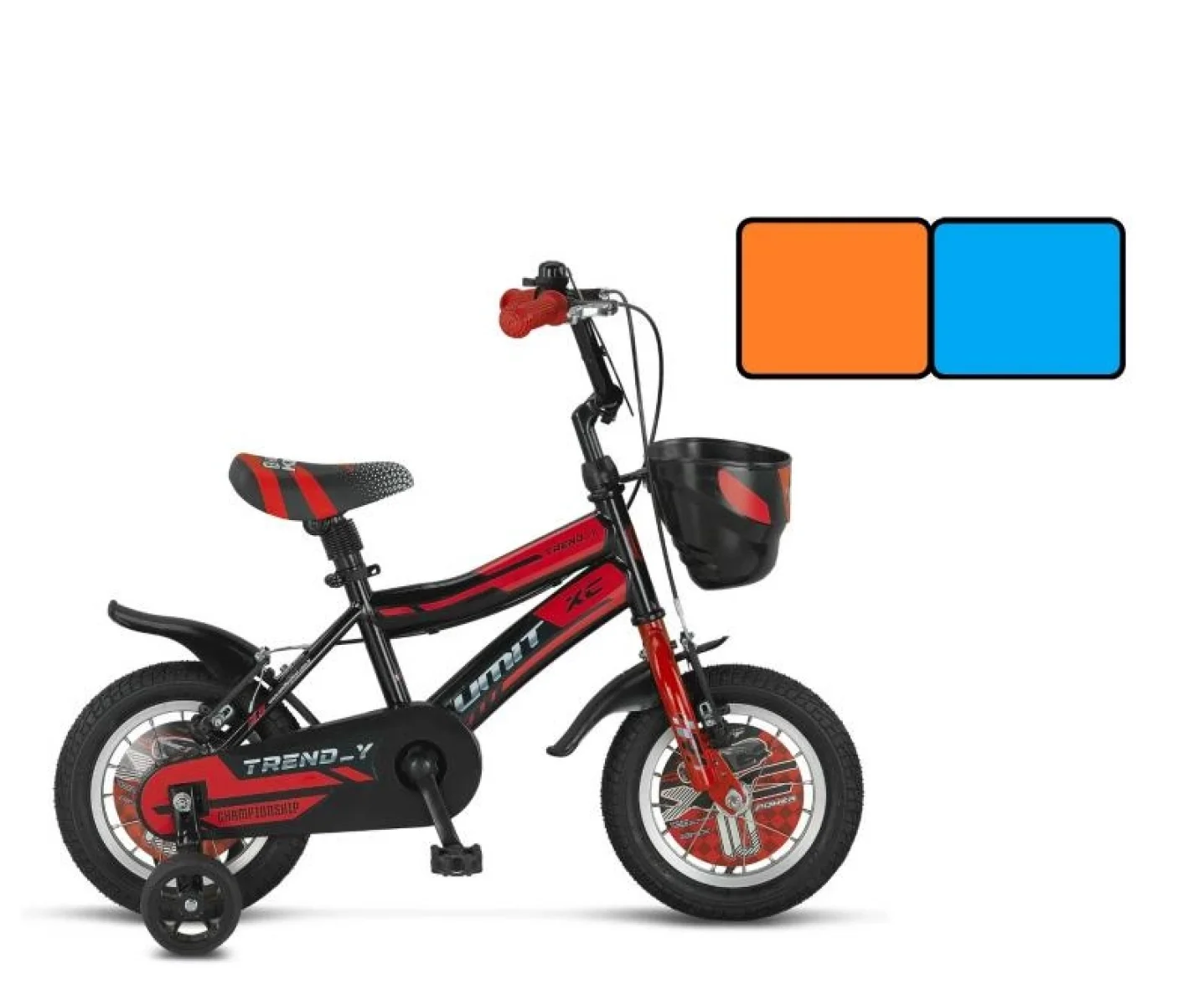 ÜMİT 1202 TREND-Y-BMX-SEPET-V-ERKEK ÇOCUK BİSİKLETİ 12 JANT TURUNCU MAVİ