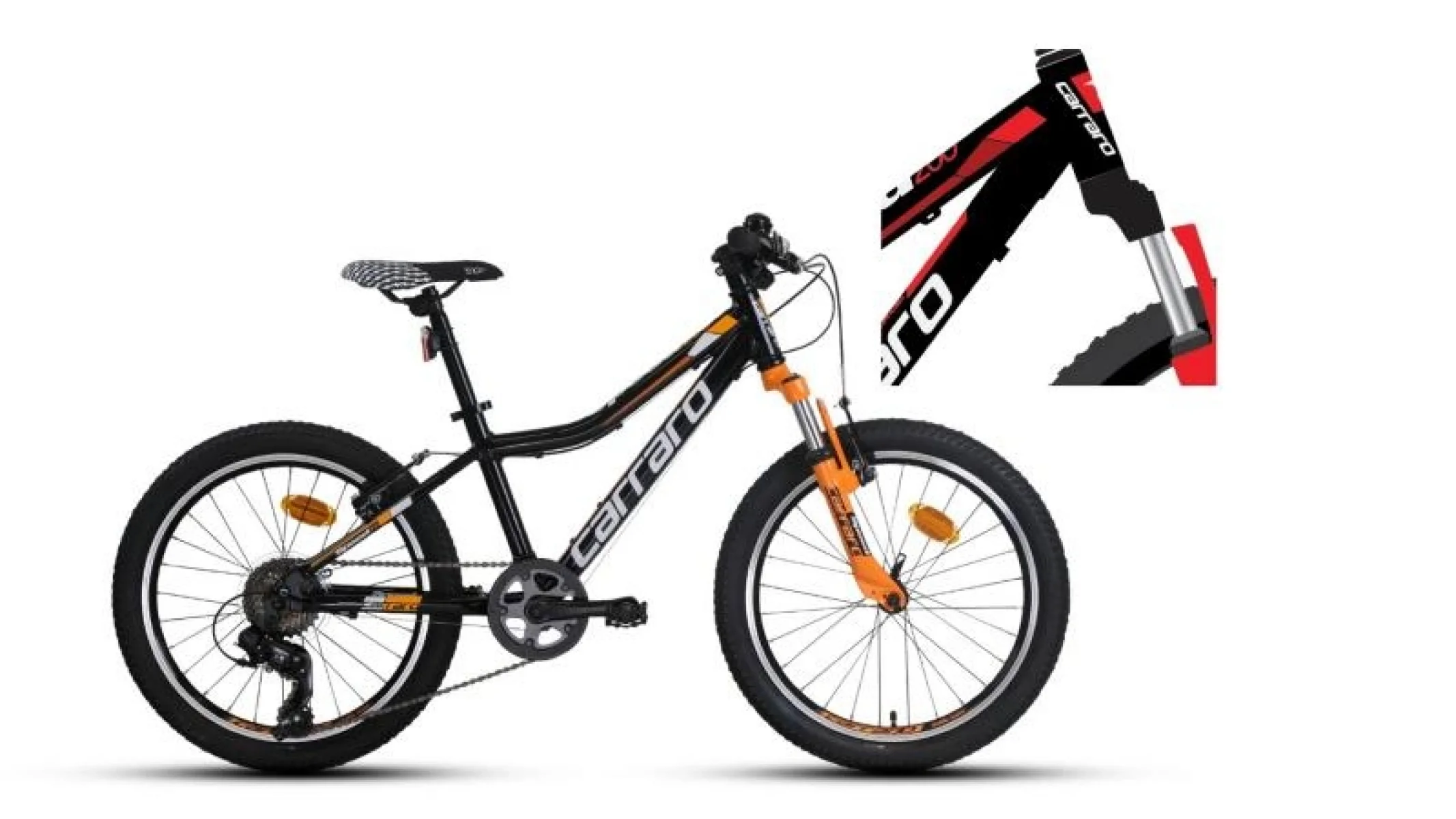 CARRARO SPEED 200 ERKEK ÇOCUK BİSİKLETİ 300H V 20 JANT 7 VİTES SİYAH KIRMIZI BEYAZ