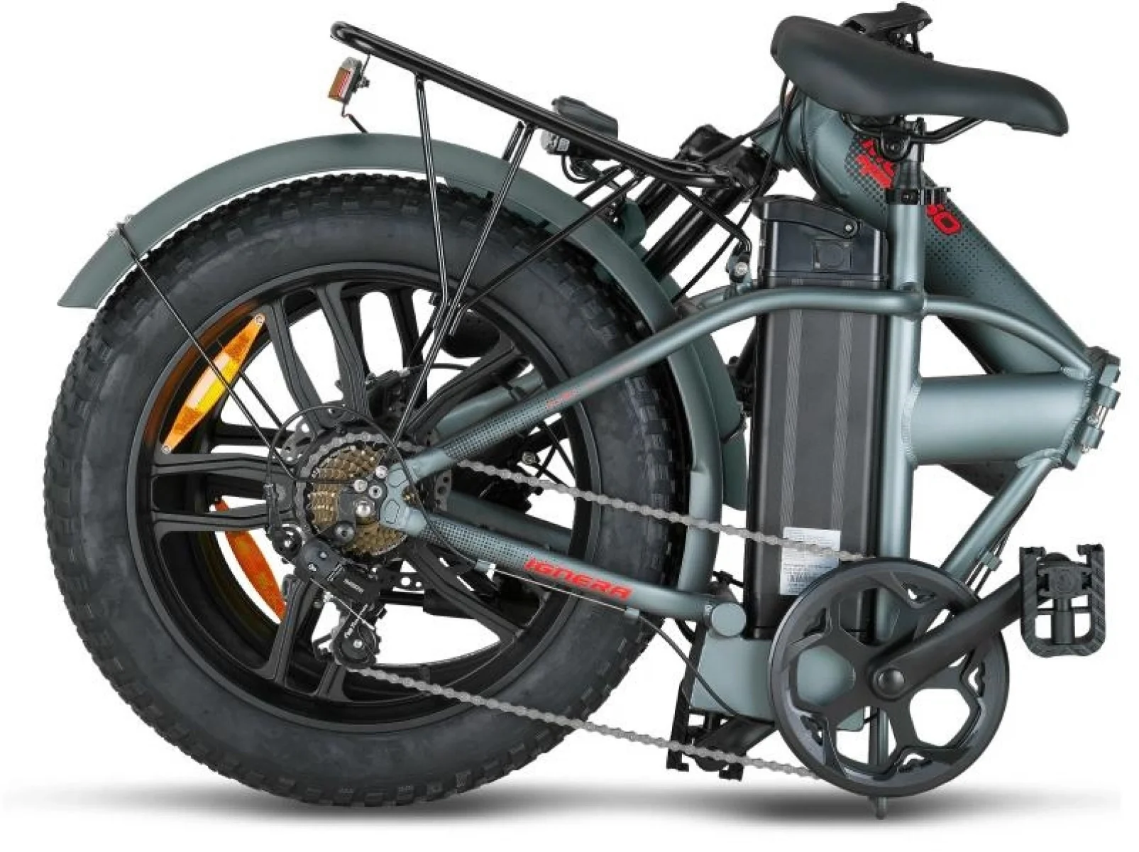 MOSSO IGNERA-RR ELEKTRİKLİ KATLANIR BİSİKLET 420H HD 20 JANT 7 VİTES MAT ANTRASİT KIRMIZI
