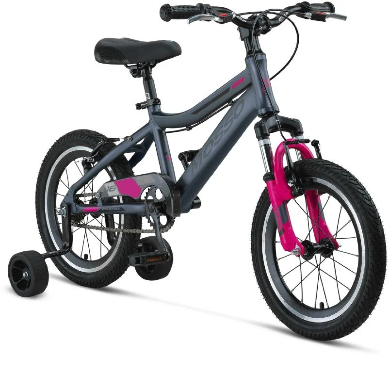 MOSSO WILDFIRE L-16-V KIZ ÇOCUK BİSİKLETİ  255H V 16 JANT ANTRASİT PEMBE