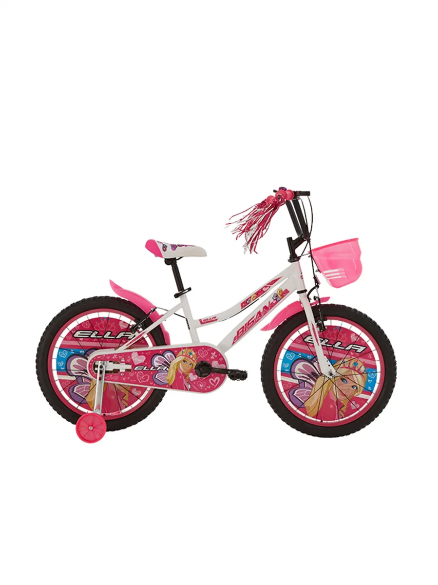 BİSAN ELLA KIZ ÇOCUK BİSİKLETİ 30 CM V 20 JANT BEYAZ PEMBE