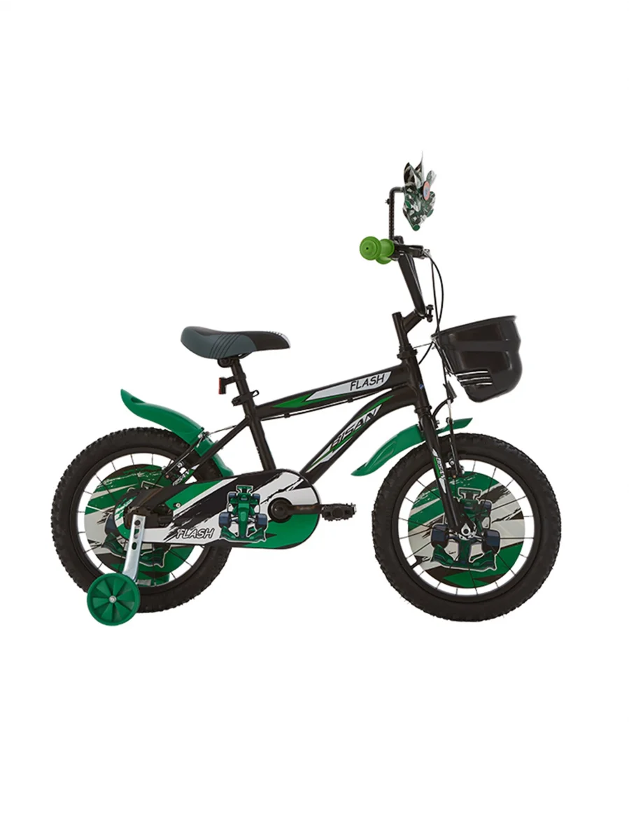 BİSAN FLASH ERKEK ÇOCUK BİSİKLETİ 26CM V 16 JANT MAT SİYAH YEŞİL