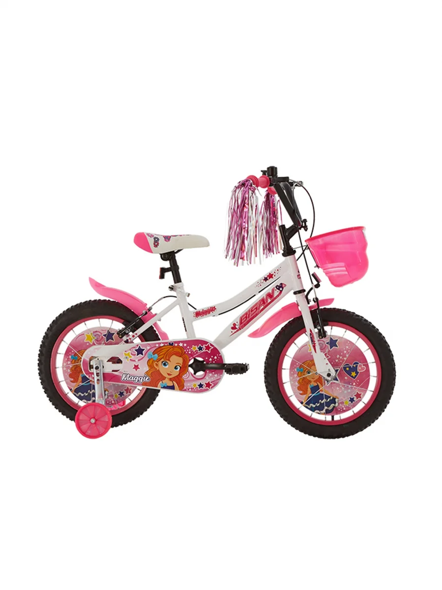 BİSAN MAGGIE KIZ ÇOCUK BİSİKLETİ 26CM V 16 JANT BEYAZ PEMBE