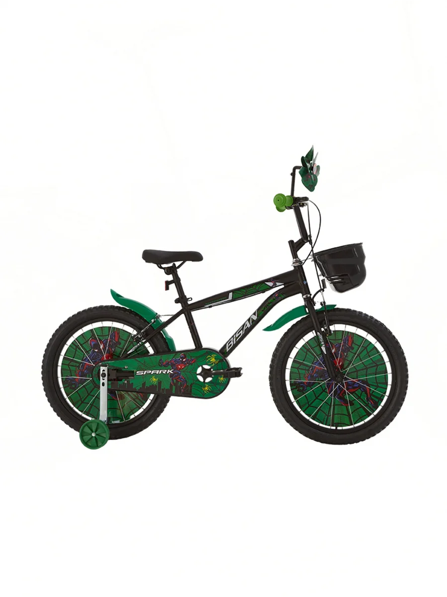 BİSAN SPARK ERKEK ÇOCUK BİSİKLETİ 30 CM V 20 JANT MAT SİYAH YEŞİL