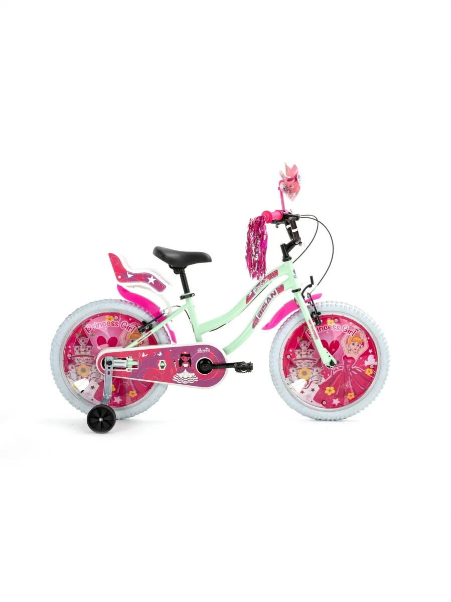 BİSAN QUEEN KIZ ÇOCUK BİSİKLETİ 30CM V 20 JANT MİNT YEŞİL PEMBE
