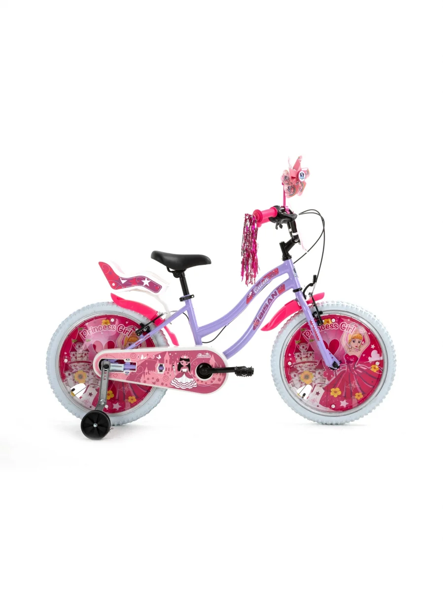 BİSAN QUEEN KIZ ÇOCUK BİSİKLETİ 30CM V 20 JANT METALİK LİLA PEMBE