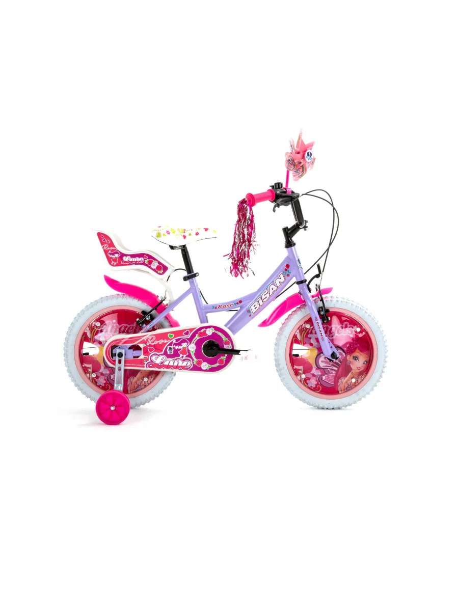 BİSAN ROSE KIZ ÇOCUK BİSİKLETİ 26CM V 16 JANT METALİK LİLA PEMBE