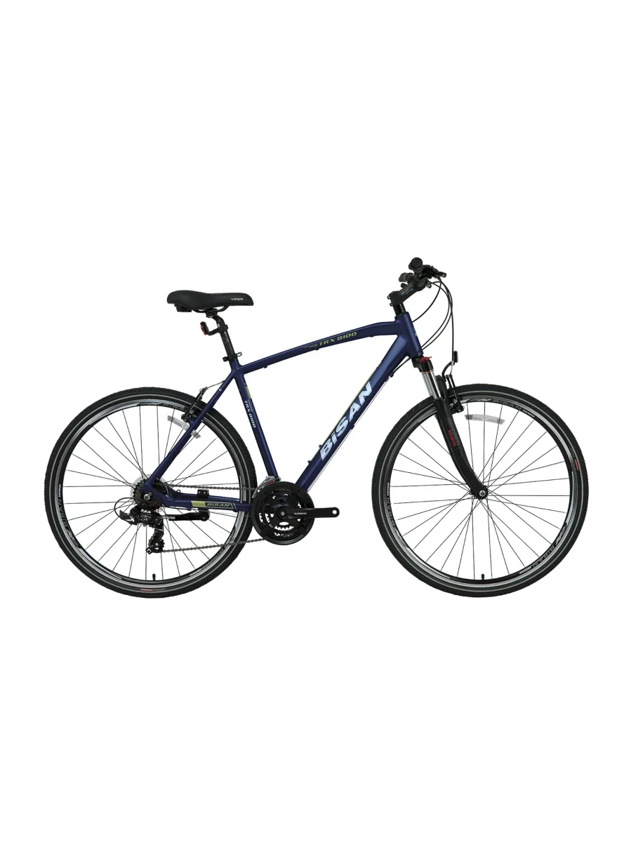 BİSAN TRX 8100 ERKEK ŞEHİR BİSİKLETİ 54CM V 28 JANT 21 VİTES LACİVERT YEŞİL BEYAZ