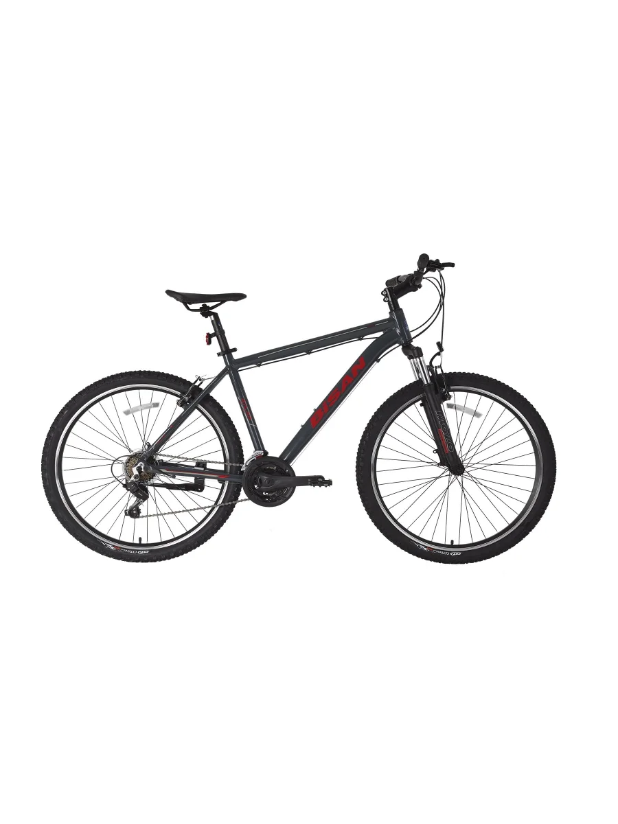 BİSAN ATLAS ERKEK DAĞ BİSİKLETİ 43CM V 26 JANT 21 VİTES PARLAK GRİ KIRMIZI