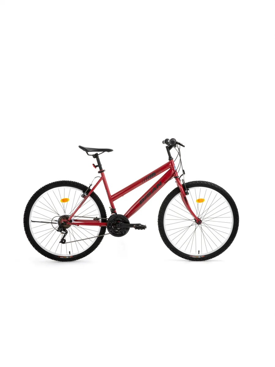 BİSAN DISCOVER KADIN DAĞ BİSİKLETİ 42CM V 26 JANT 21 VİTES METALİK KIRMIZI SİYAH